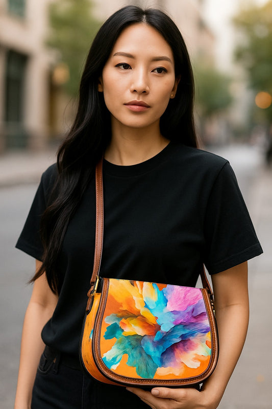 Vibrant Journey Crossbody Saddle Bag