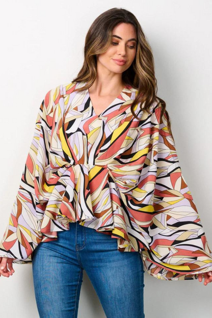 Labella Long Bell Sleeve Tunic Top