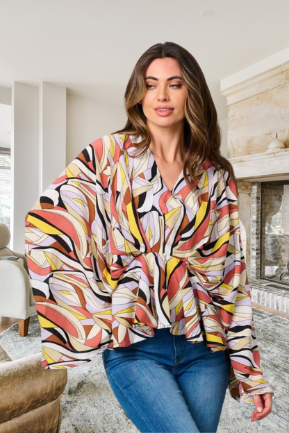 Labella Long Bell Sleeve Tunic Top