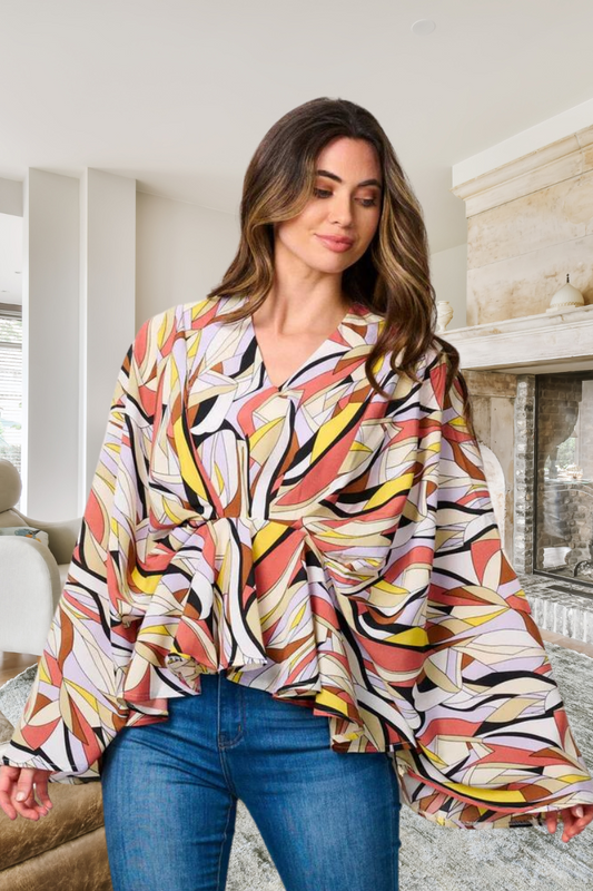 Labella Long Bell Sleeve Tunic Top