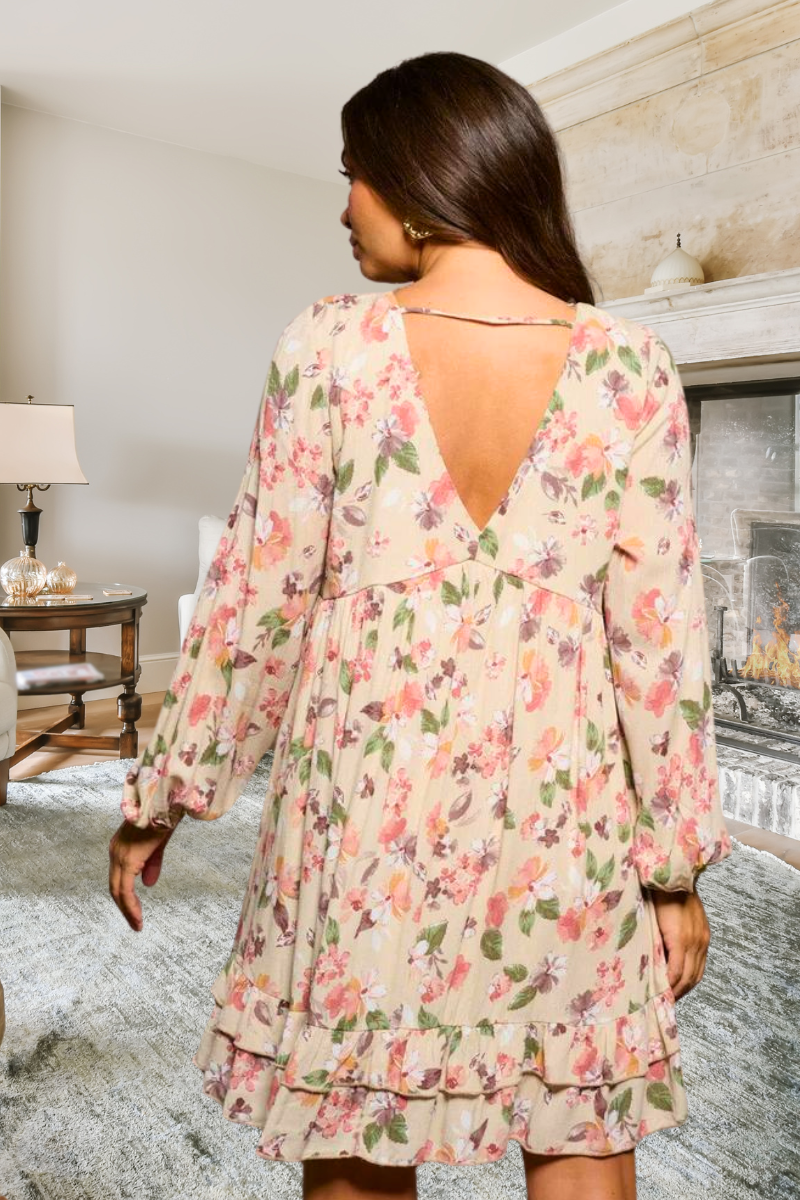 Paula Floral Long Sleeve Mini Dress