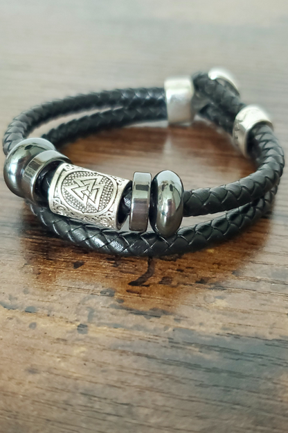 Black Leather Rope Bracelet