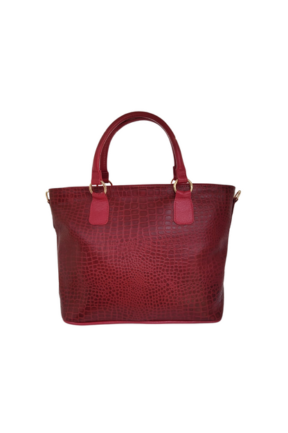 Swirl embossed Genuine Leather Tote