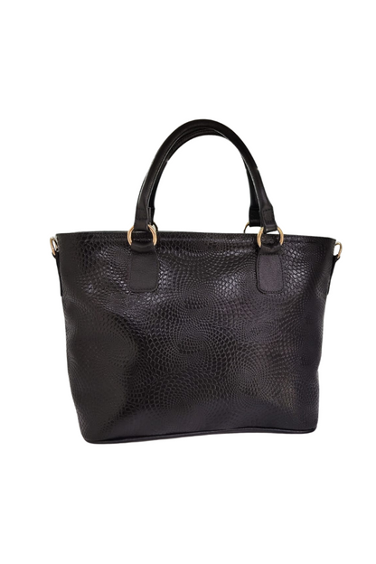 Swirl embossed Genuine Leather Tote