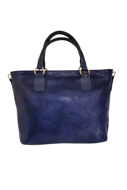 Swirl embossed Genuine Leather Tote