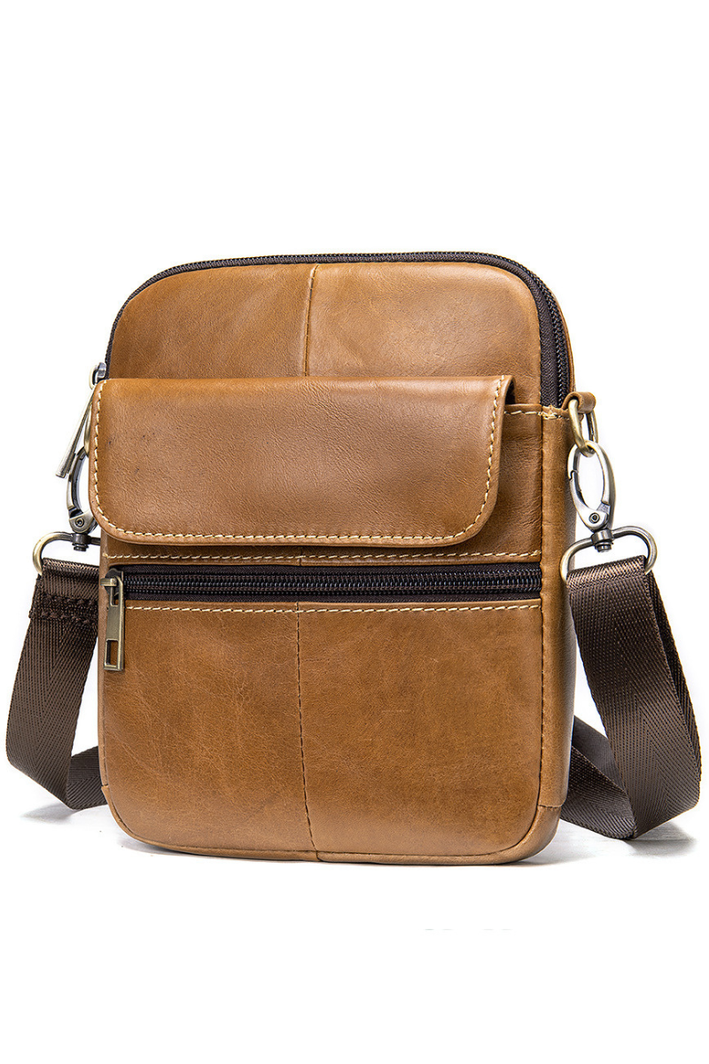 The "Urban Explorer" Genuine Leather Mini Messenger Bag | Compact Crossbody for Men