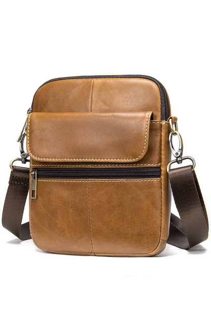 The "Urban Explorer" Genuine Leather Mini Messenger Bag | Compact Crossbody for Men