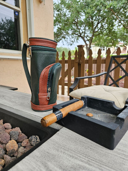 Portable Vegan Leather 8-Piece Cigar Storage Bag