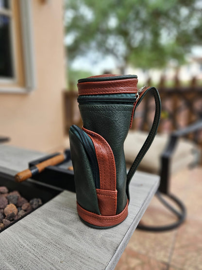 Portable Vegan Leather 8-Piece Cigar Storage Bag