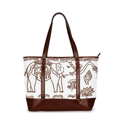 Exclusive Artistic Elephant Travel Tote Bag White