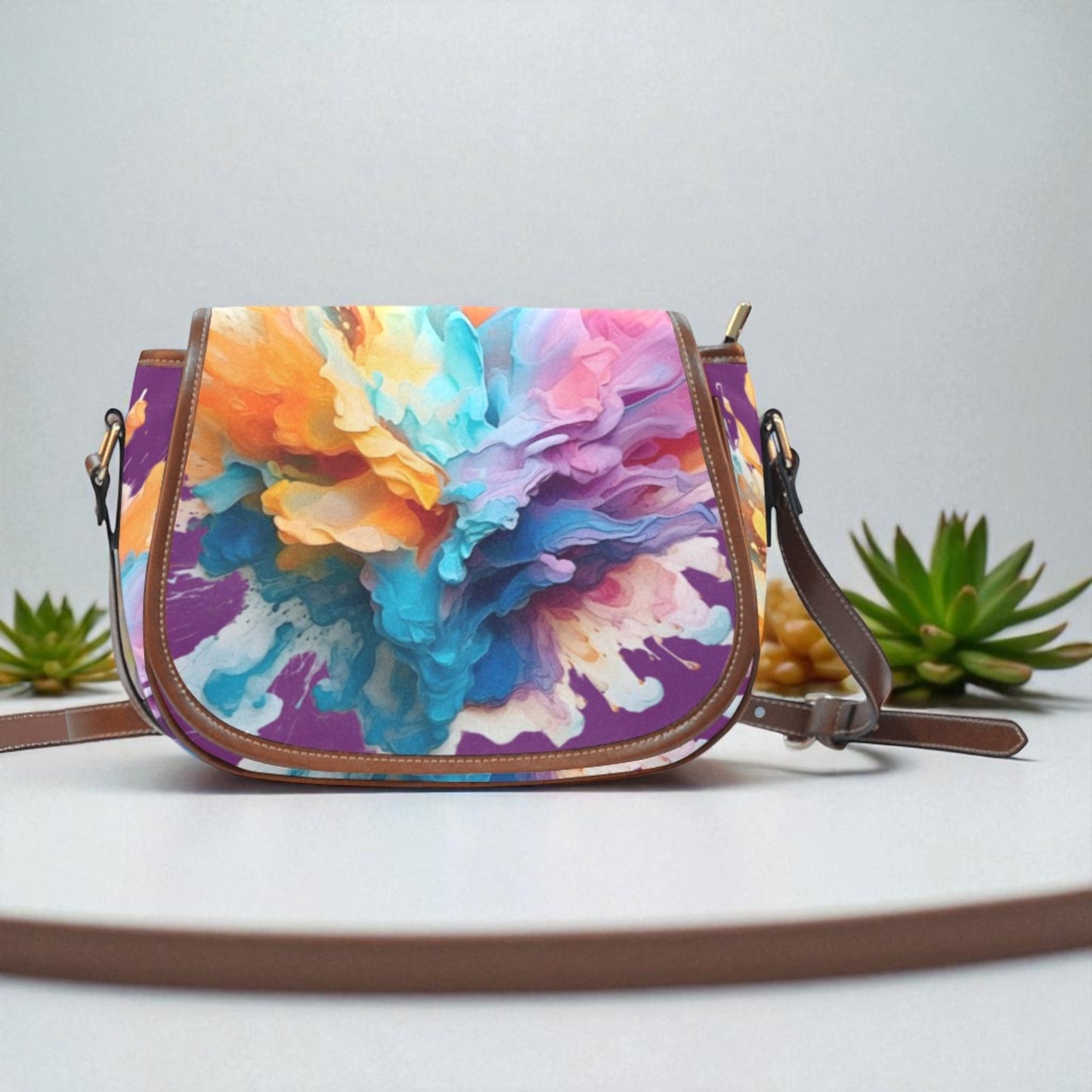 Vibrant Journey Crossbody Saddle Bag