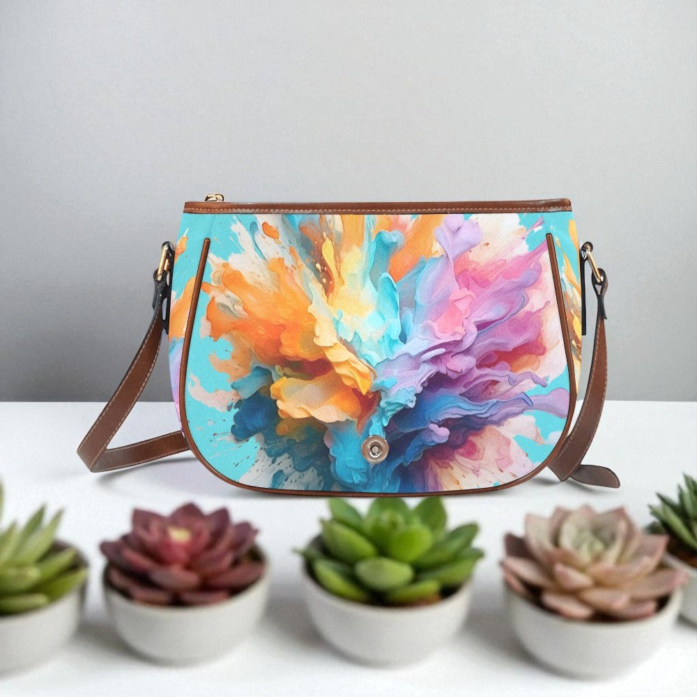 Vibrant Journey Crossbody Saddle Bag