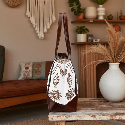 Exclusive Artistic Elephant Travel Tote Bag White