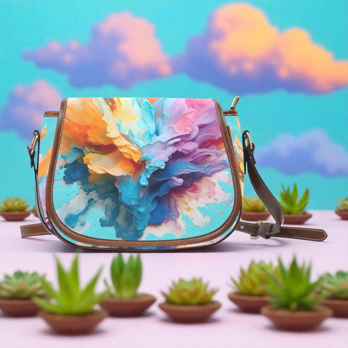 Vibrant Journey Crossbody Saddle Bag