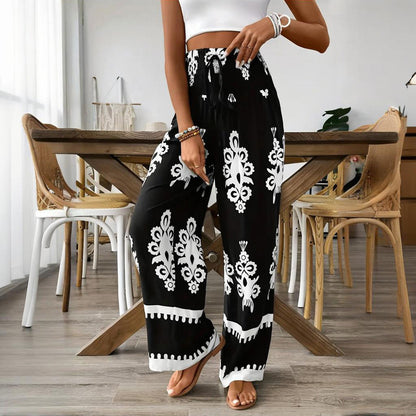 Boho Traveler High-Waisted Wide-Leg Pants