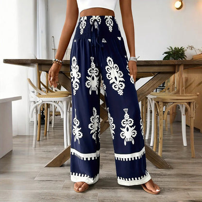 Boho Traveler High-Waisted Wide-Leg Pants