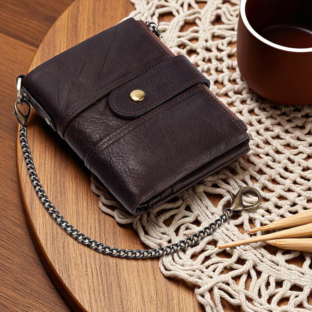 The Secure Travel Bi-Fold Wallet | Genuine Leather Compact & Anti-Theft