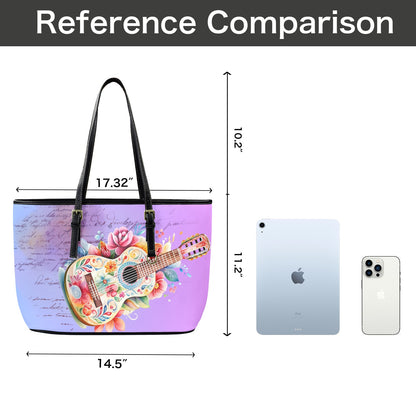 Lavender Leather Tote Bag-Large