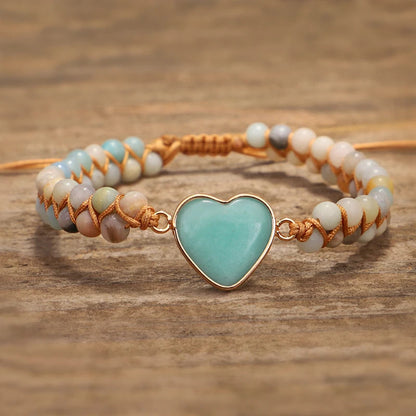 Amazonite Braided Boho Bracelet