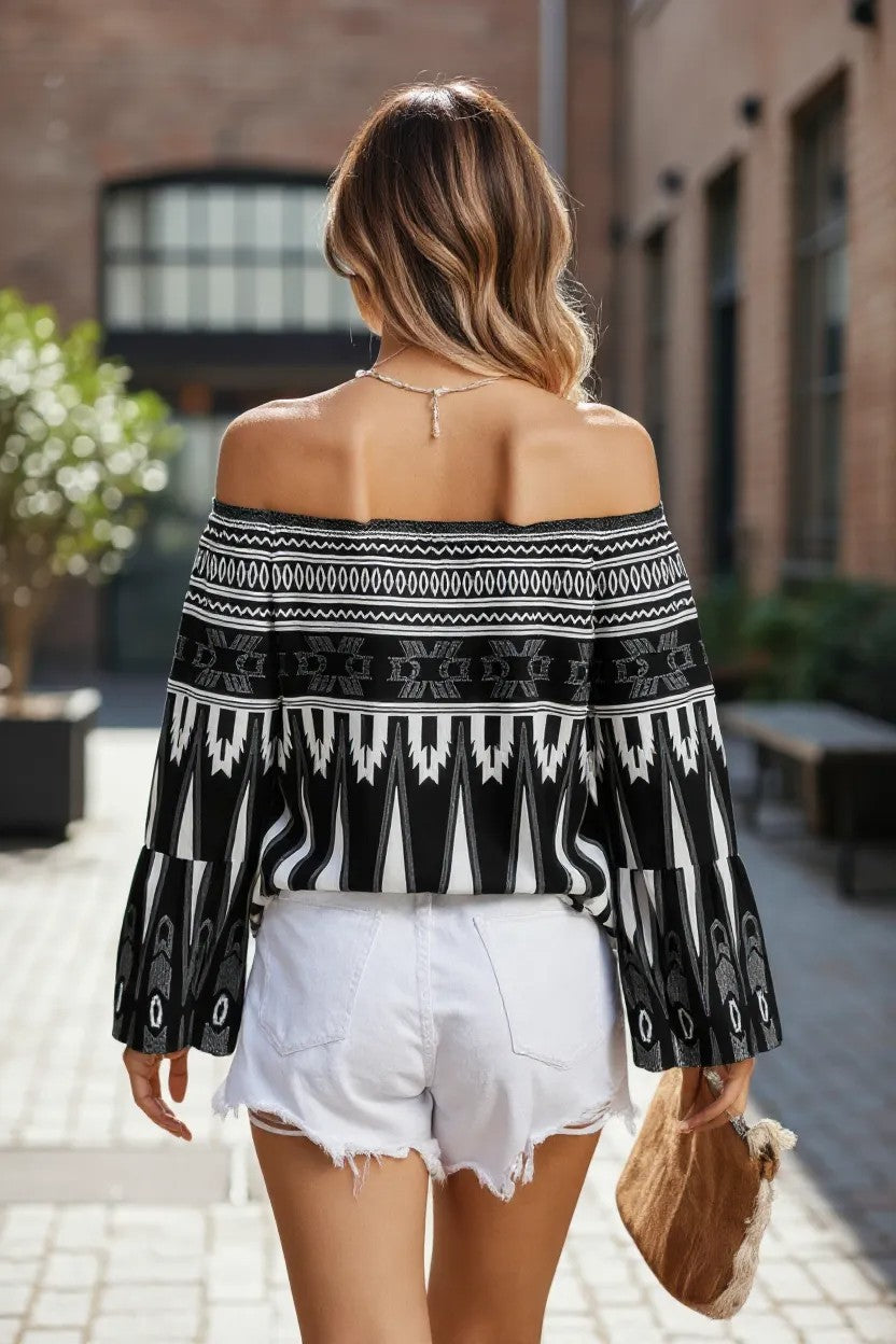 "The Bohemian Wanderer Off-Shoulder Top"