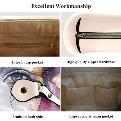 "Ethereal Azure" Artistic Portrait Waterproof Designer Tote Bag