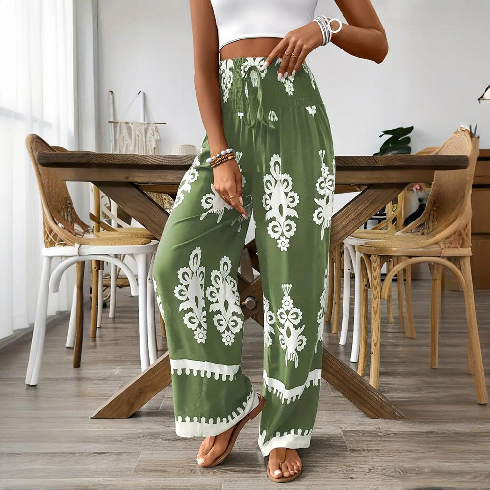 Boho Traveler High-Waisted Wide-Leg Pants