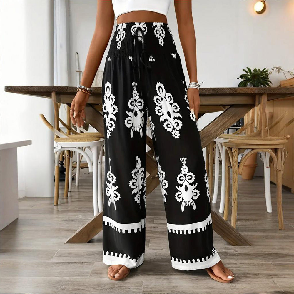 Boho Traveler High-Waisted Wide-Leg Pants
