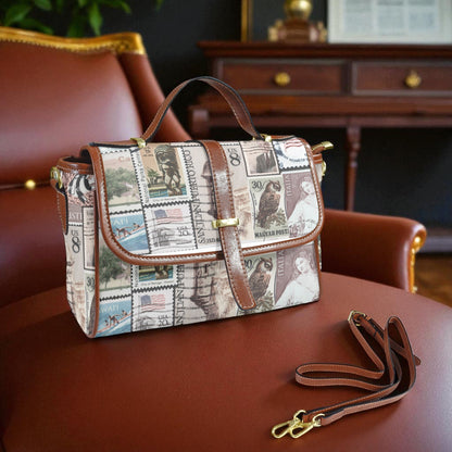 Elegant Vegan  Leather Satchel Handbag with Adjustable Strap