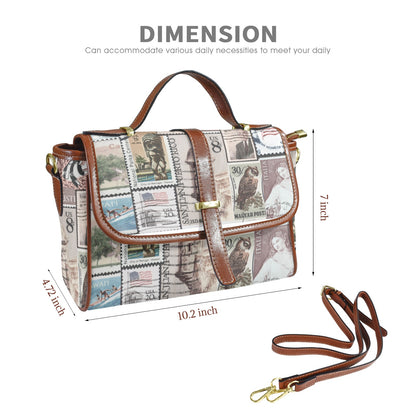 Elegant Vegan  Leather Satchel Handbag with Adjustable Strap