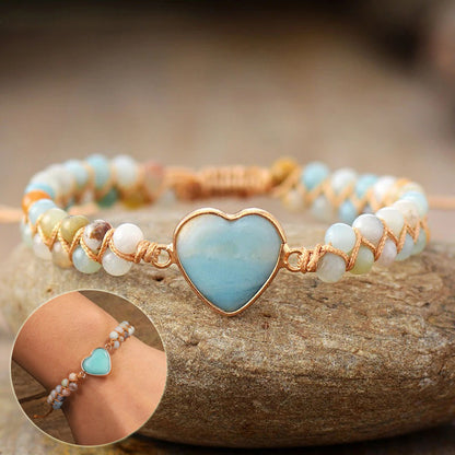 Amazonite Braided Boho Bracelet