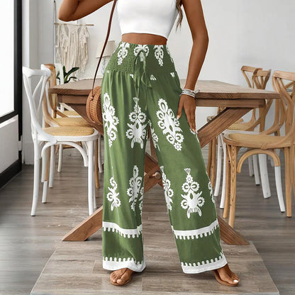 Boho Traveler High-Waisted Wide-Leg Pants