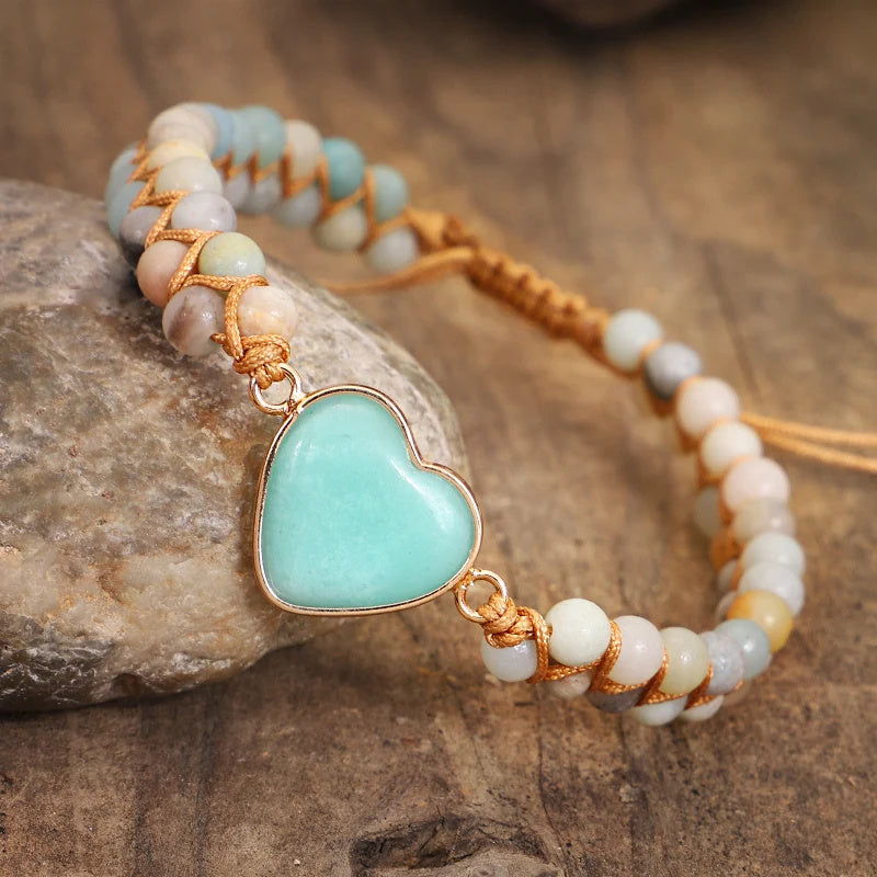 Amazonite Braided Boho Bracelet