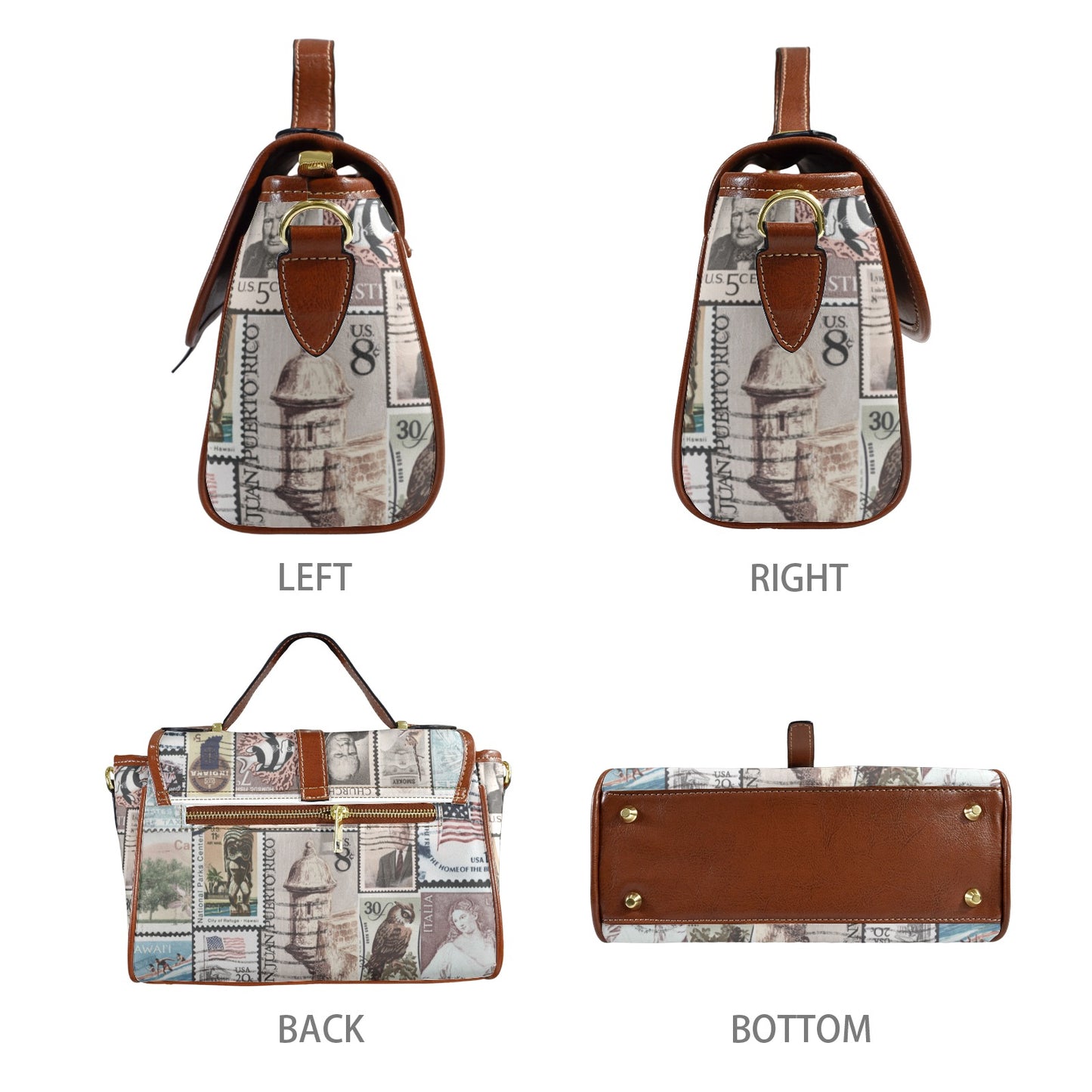 Elegant Vegan  Leather Satchel Handbag with Adjustable Strap