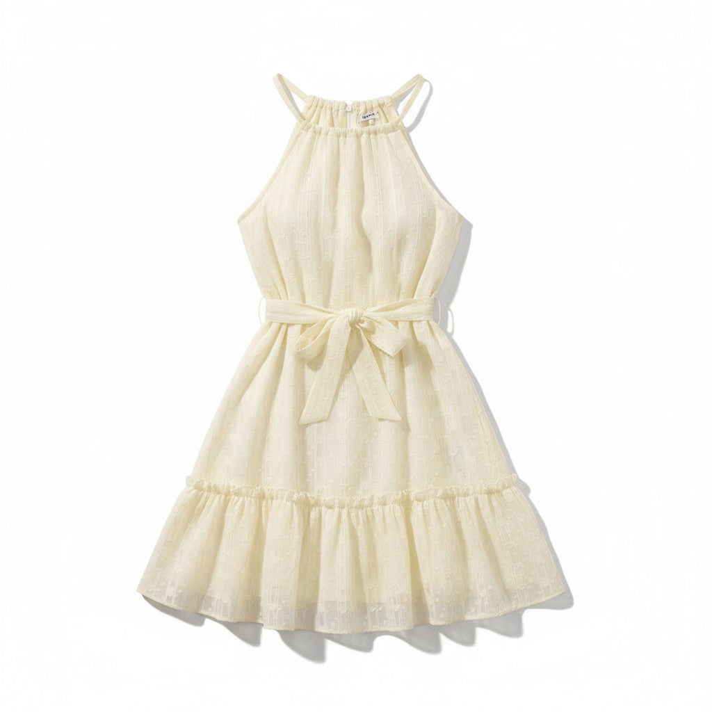 Chic Tiered Ruffle Halter Neck Mini Dress - Perfect Summer Travel Sundress