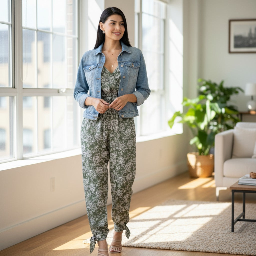 The Riviera Paisley Tie-Waist Jumpsuit