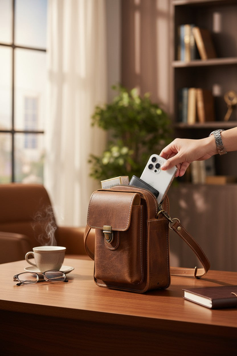 Vintage Genuine Leather Messenger Bag