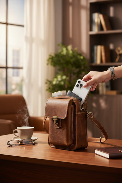 Vintage Genuine Leather Messenger Bag