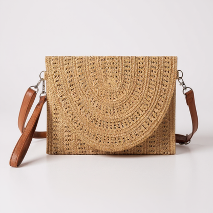 Boho Woven Straw Clutch Crossbody Bag | Convertible Vacation Resort Purse