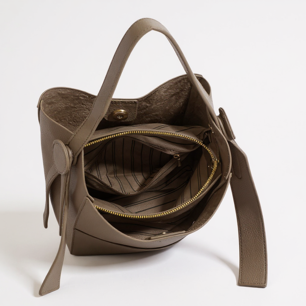 The European Retro Slouchy Vegan Leather Bucket Bag