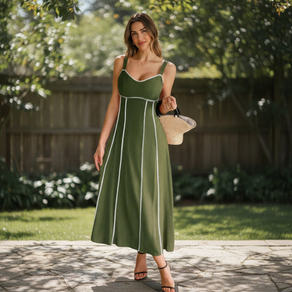 The Resort-Ready Stripe Linen Blend Cami Dress