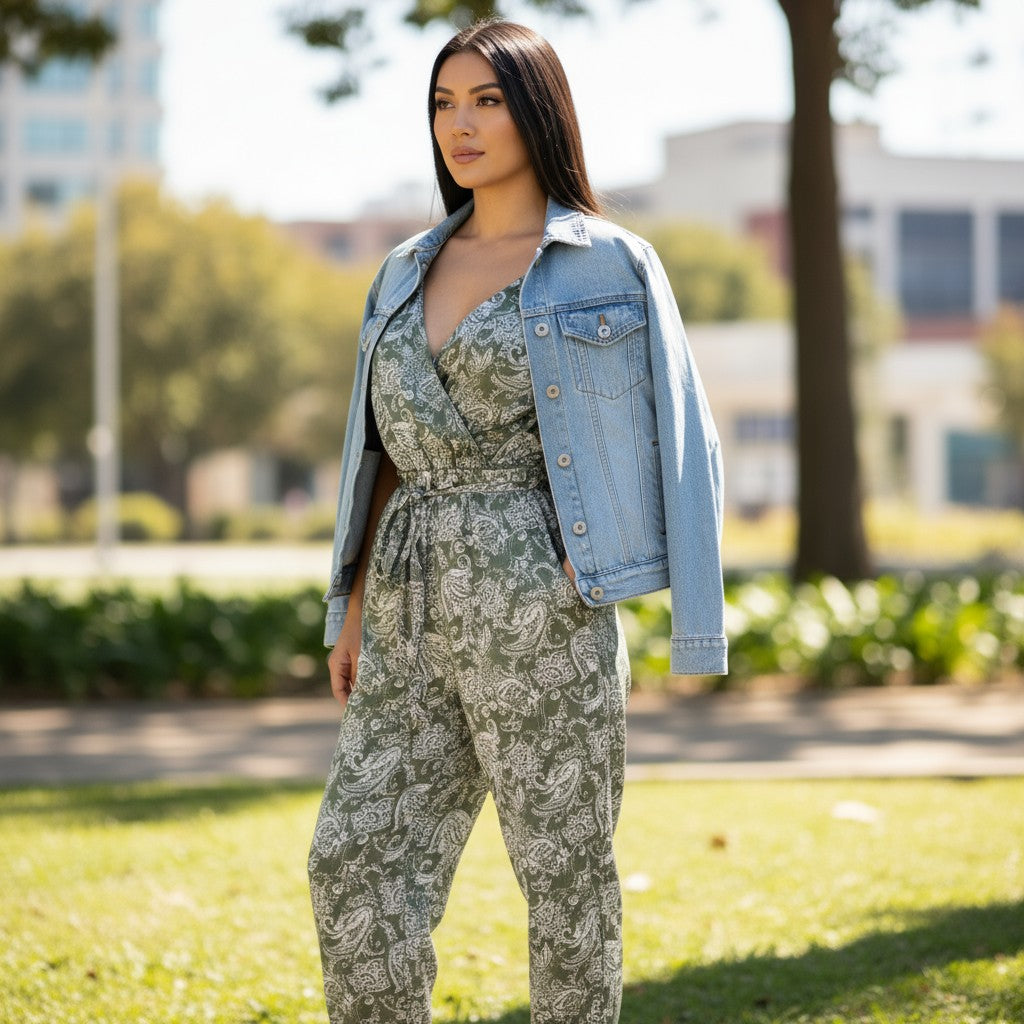 The Riviera Paisley Tie-Waist Jumpsuit