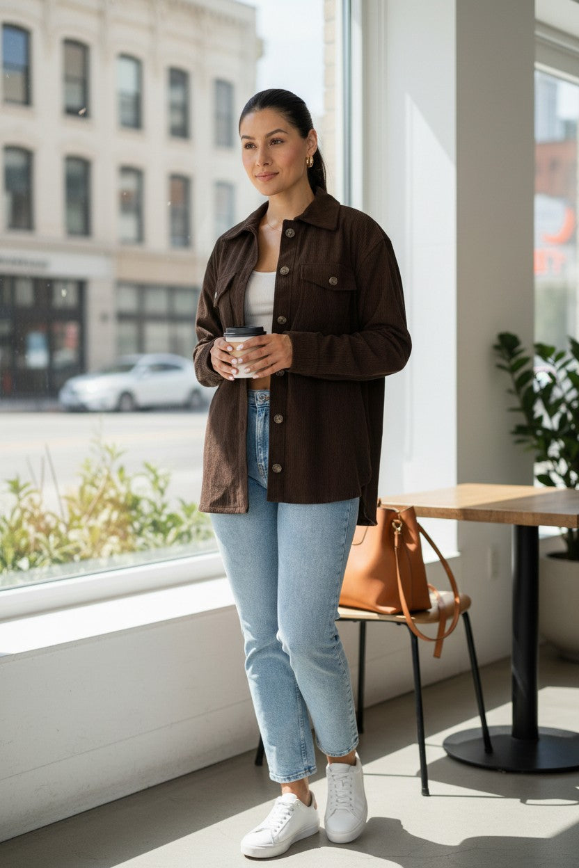 The Essential Corduroy Oversized Utility Shacket