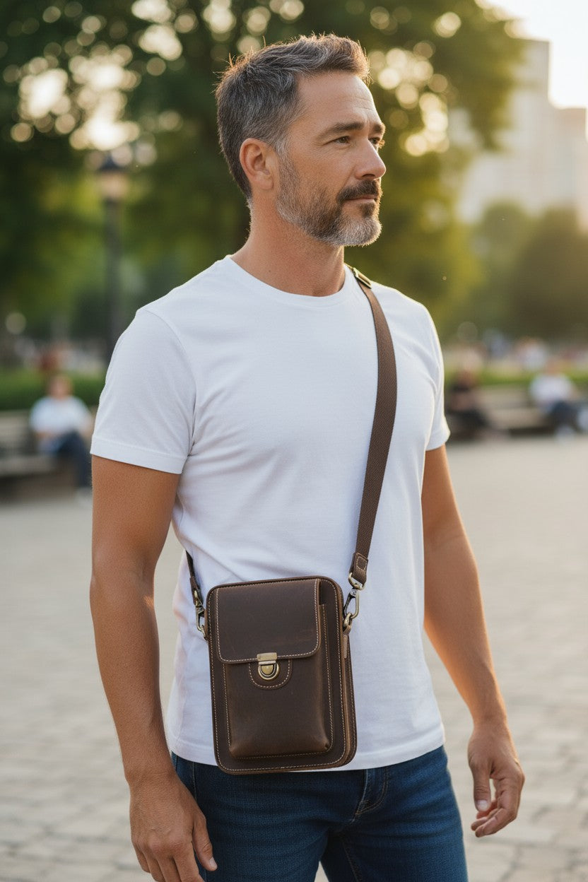 Vintage Genuine Leather Messenger Bag