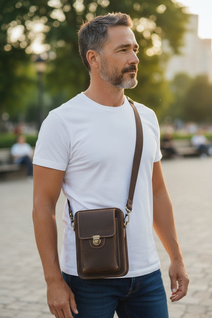 Vintage Genuine Leather Messenger Bag