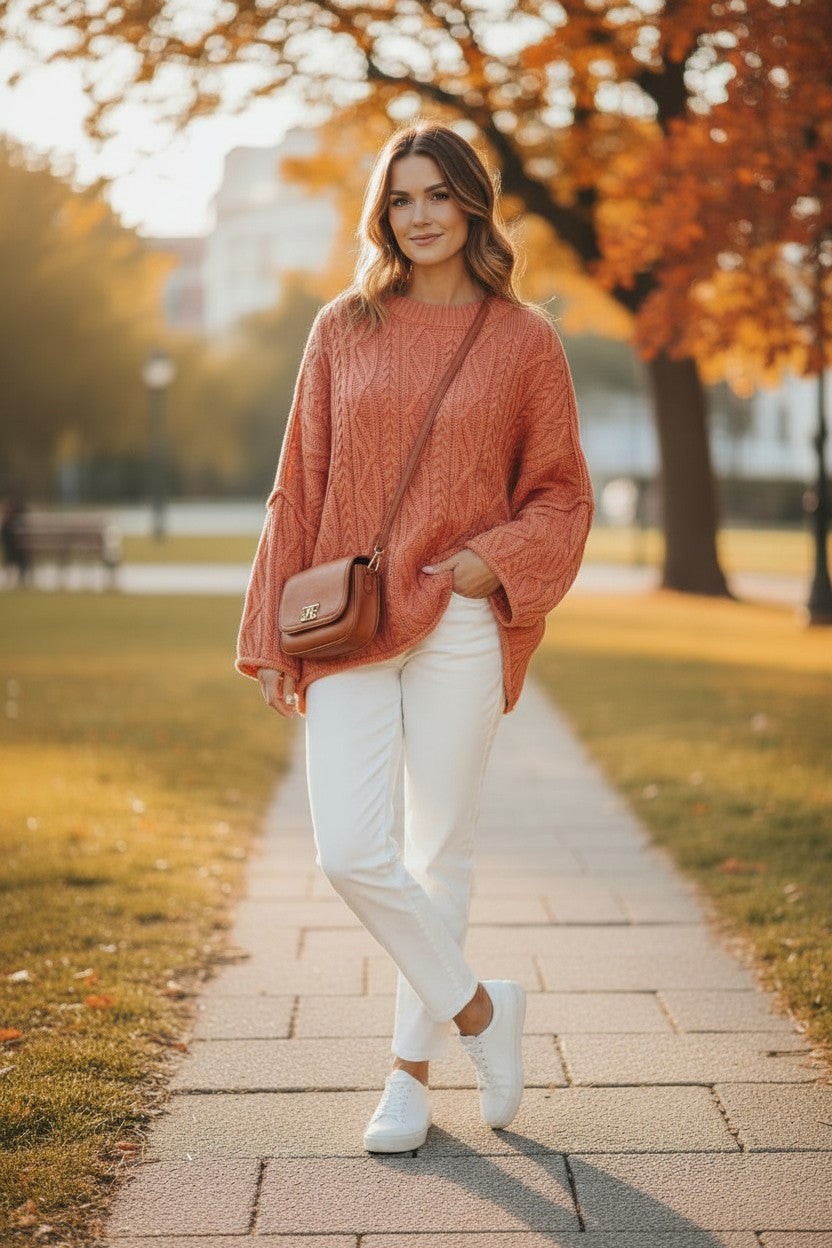 The Cozy Cable Knit Oversized Bell Sleeve Pullover