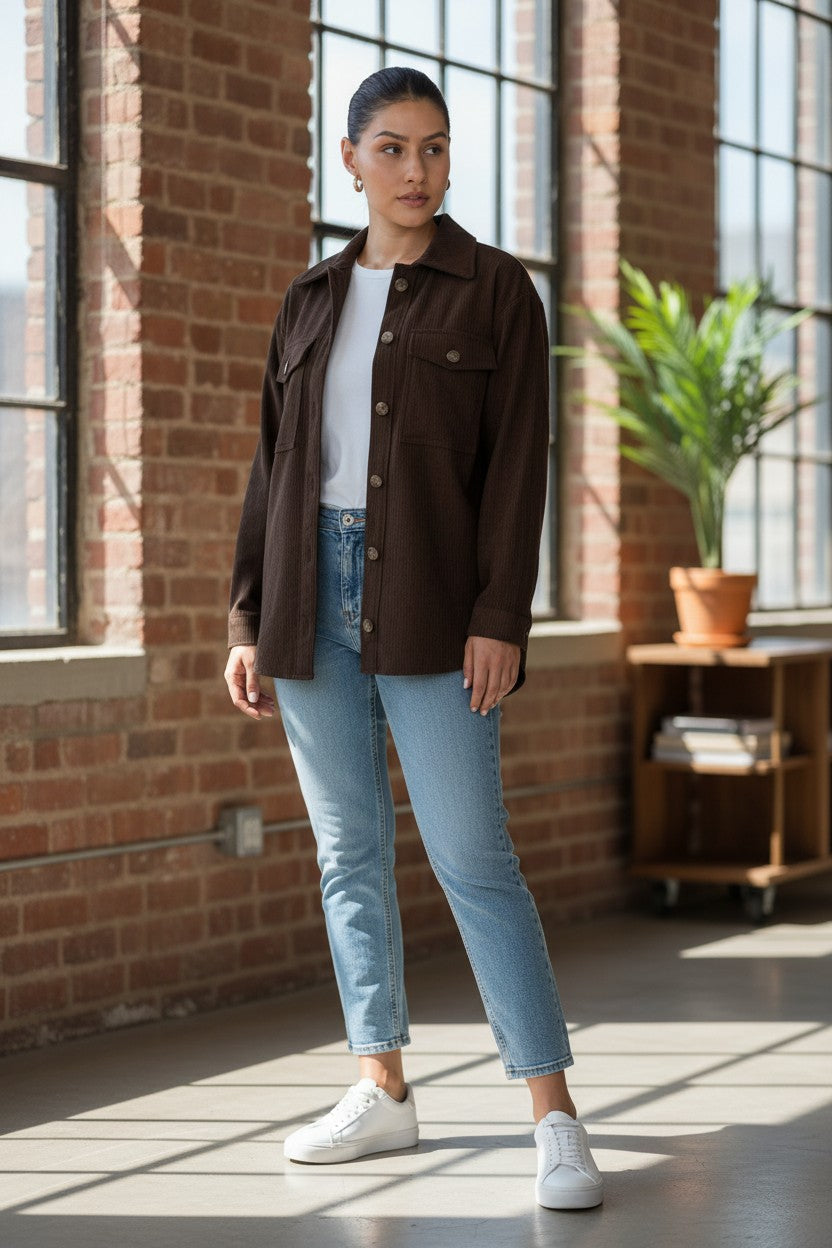 The Essential Corduroy Oversized Utility Shacket