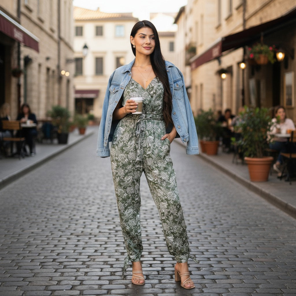 The Riviera Paisley Tie-Waist Jumpsuit