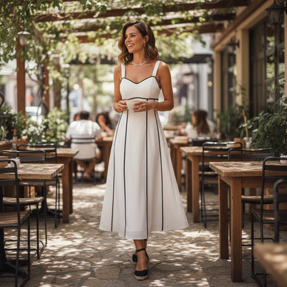 The Resort-Ready Stripe Linen Blend Cami Dress