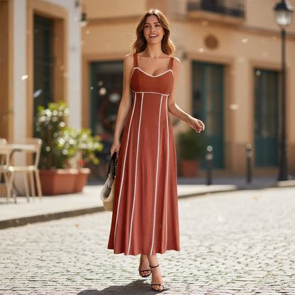 The Resort-Ready Stripe Linen Blend Cami Dress