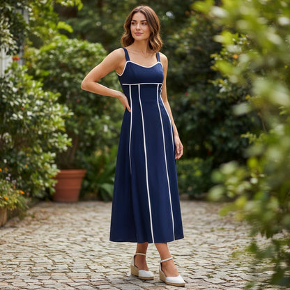 The Resort-Ready Stripe Linen Blend Cami Dress